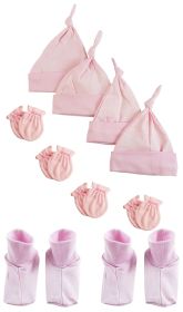 Girls Knotted Caps , Booties and Mittens - 10 Piece Set