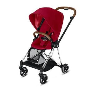 CYBEX Mios 3-in-1 Travel System Chrome with brown details Baby Stroller – True Red