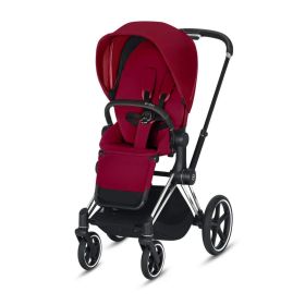 CYBEX Priam 3-in-1 Travel System Chrome with Black Details Baby Stroller – True Red