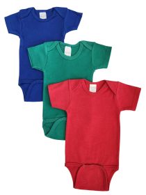 Unisex Baby 3 Pc Onezies (Color: Blue/Green/Red, size: medium)
