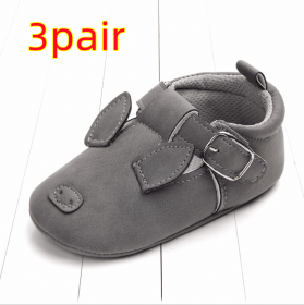 Spring and autumn cartoon animal baby shoes matte leather non-slip soft bottom baby shoes wholesale 0884 (Option: Pig B 3pair-11CM)