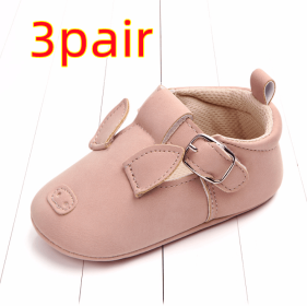 Spring and autumn cartoon animal baby shoes matte leather non-slip soft bottom baby shoes wholesale 0884 (Option: Pig A 3pair-12CM)