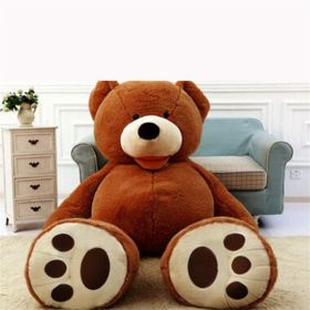 Giant Teddy Bear Plush Toy Huge  Soft Toys  Leather Shell (Option: dark brown-100cm)
