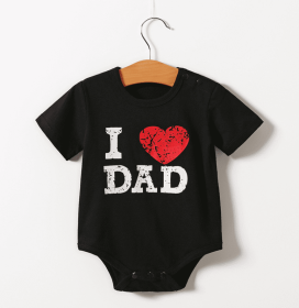 Short sleeve triangle romper (Option: Love Daddy-66cm)