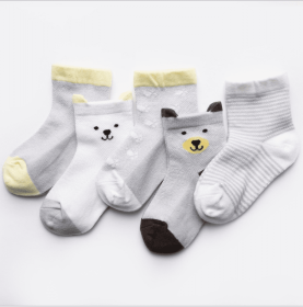 Children's Socks Pack of 5 Colors Breathable Summer Cotton Socks for Boys and Girls (Option: 4-M)