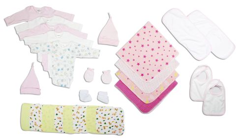 Newborn Baby Girls 25 Pc Layette Baby Shower Gift Set (Color: White/Yellow, size: Newborn)
