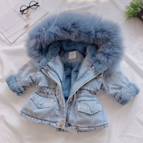 Girl denim coat (Option: Blue-80cm)