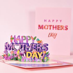3D Pop Up Mothers Day Cards Gifts Floral Bouquet Greeting Cards Flowers for Mom Wife Birthday Sympathy Get Well (Color: Mothers Day)