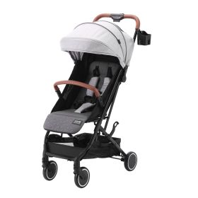 VEVOR Standard Baby Infant Stroller, Toddler Stroller with 95°-150° Adjustable Backrest & & 0/90°Adjustable Footrest & One-click Folding (Baby Stroller Type: Basic Seat Type, Color: Light Gray)